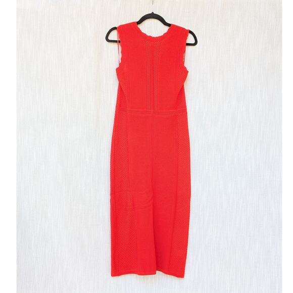 House Of Harlow Orange Red High Neck Crochet Sleeveless Maxi Midi Dress, size L - Picture 1 of 11